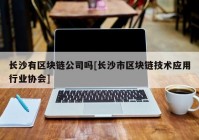 长沙有区块链公司吗[长沙市区块链技术应用行业协会]